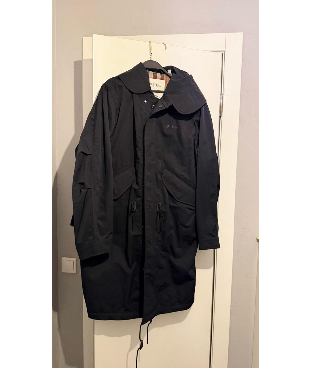 BURBERRY Черная полиэстеровая куртка, фото 5