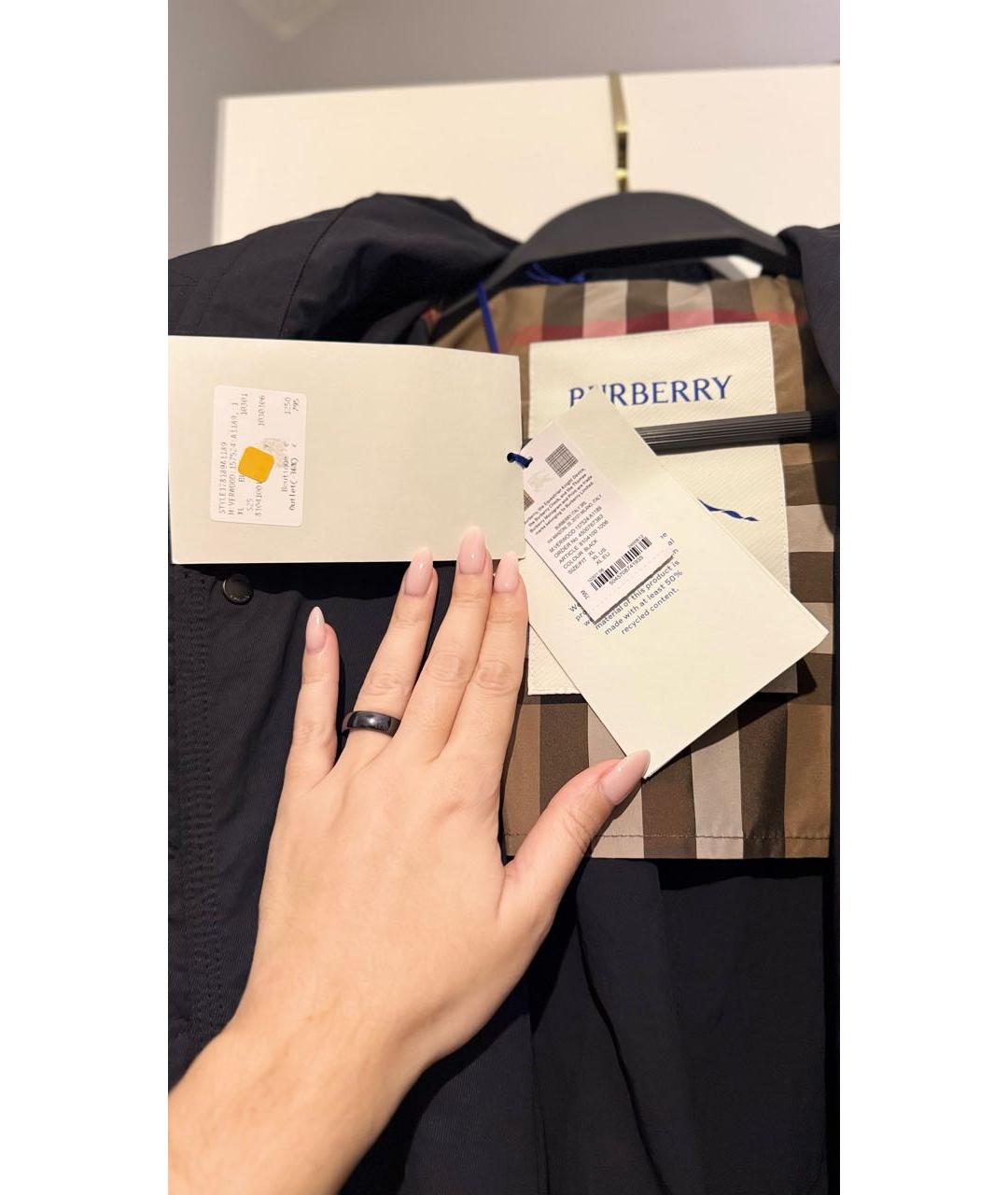 BURBERRY Черная полиэстеровая куртка, фото 4