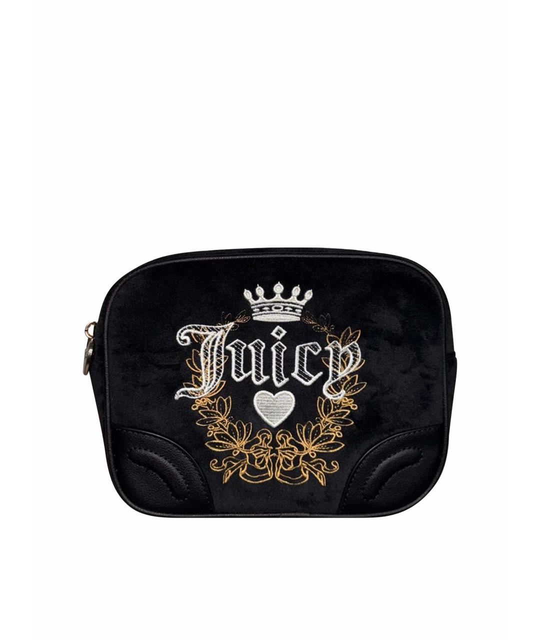 JUICY COUTURE Черная бархатная сумка через плечо, фото 1