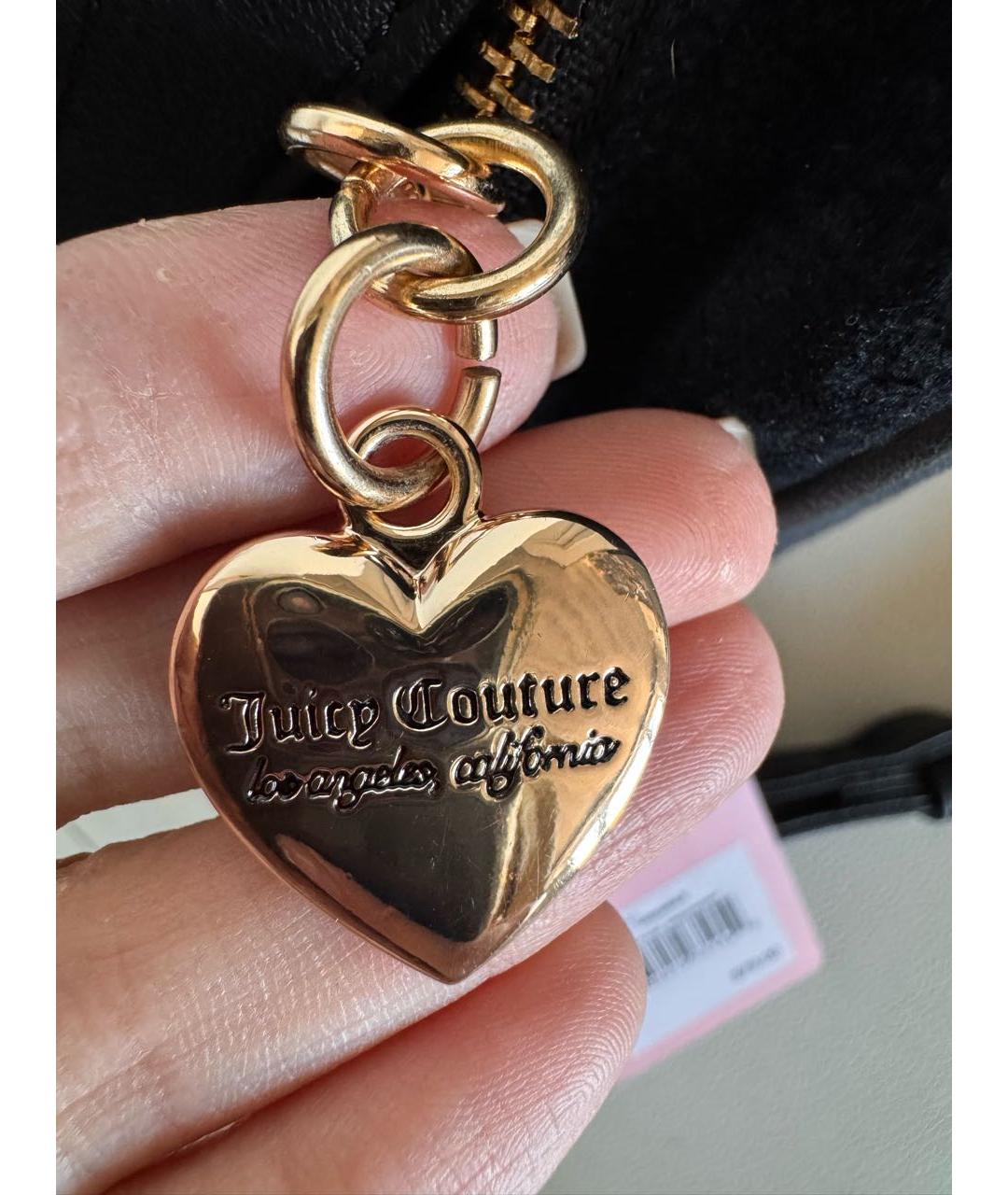 JUICY COUTURE Черная бархатная сумка через плечо, фото 6