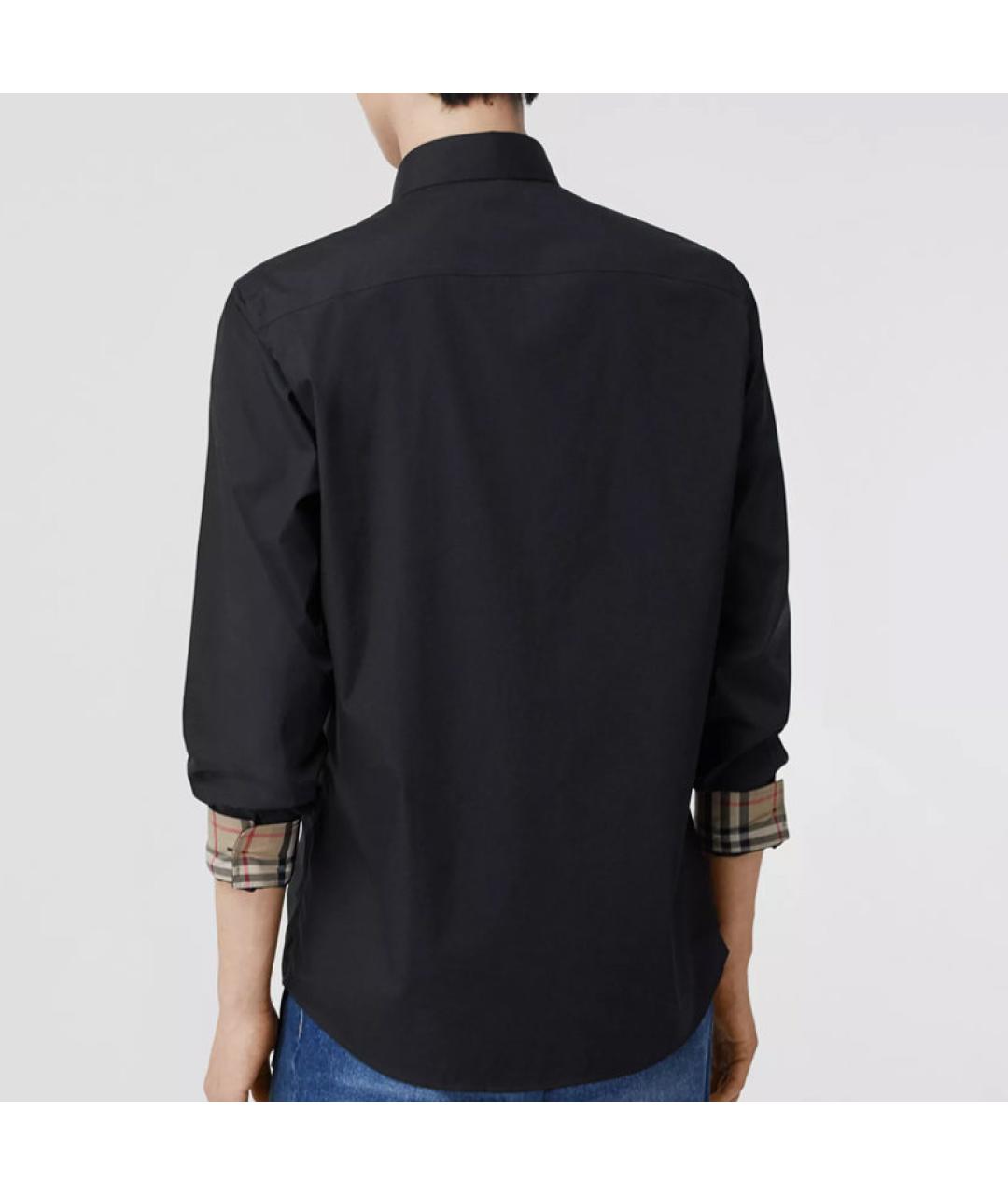 BURBERRY Черная хлопковая футболка, фото 3