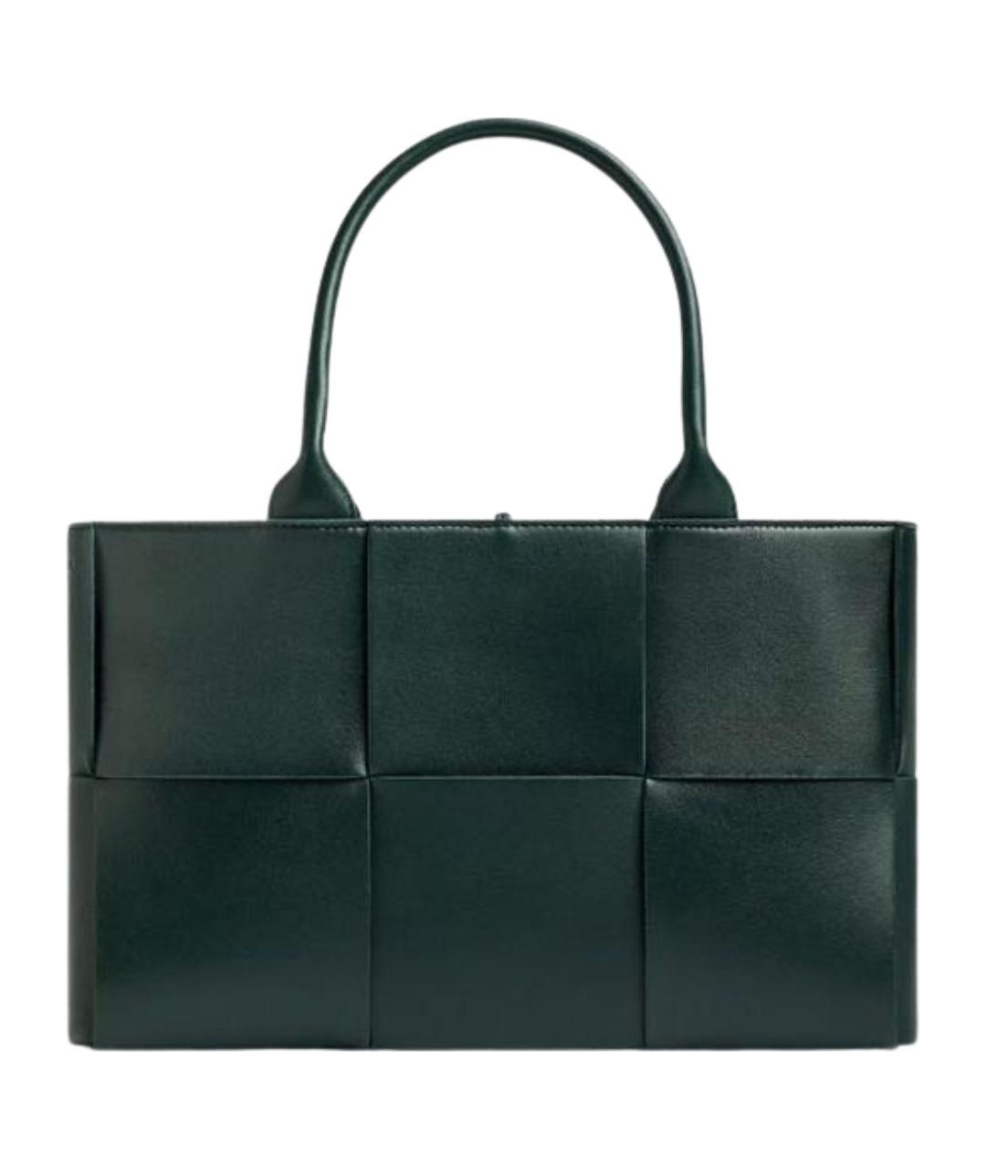 BOTTEGA VENETA Зеленая кожаная сумка тоут, фото 1