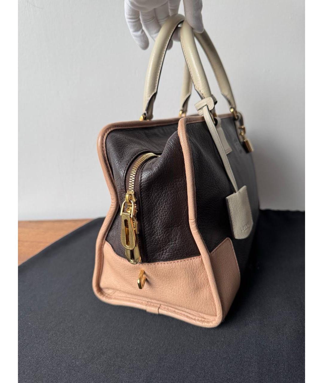 LOEWE Коричневая кожаная сумка с короткими ручками, фото 6