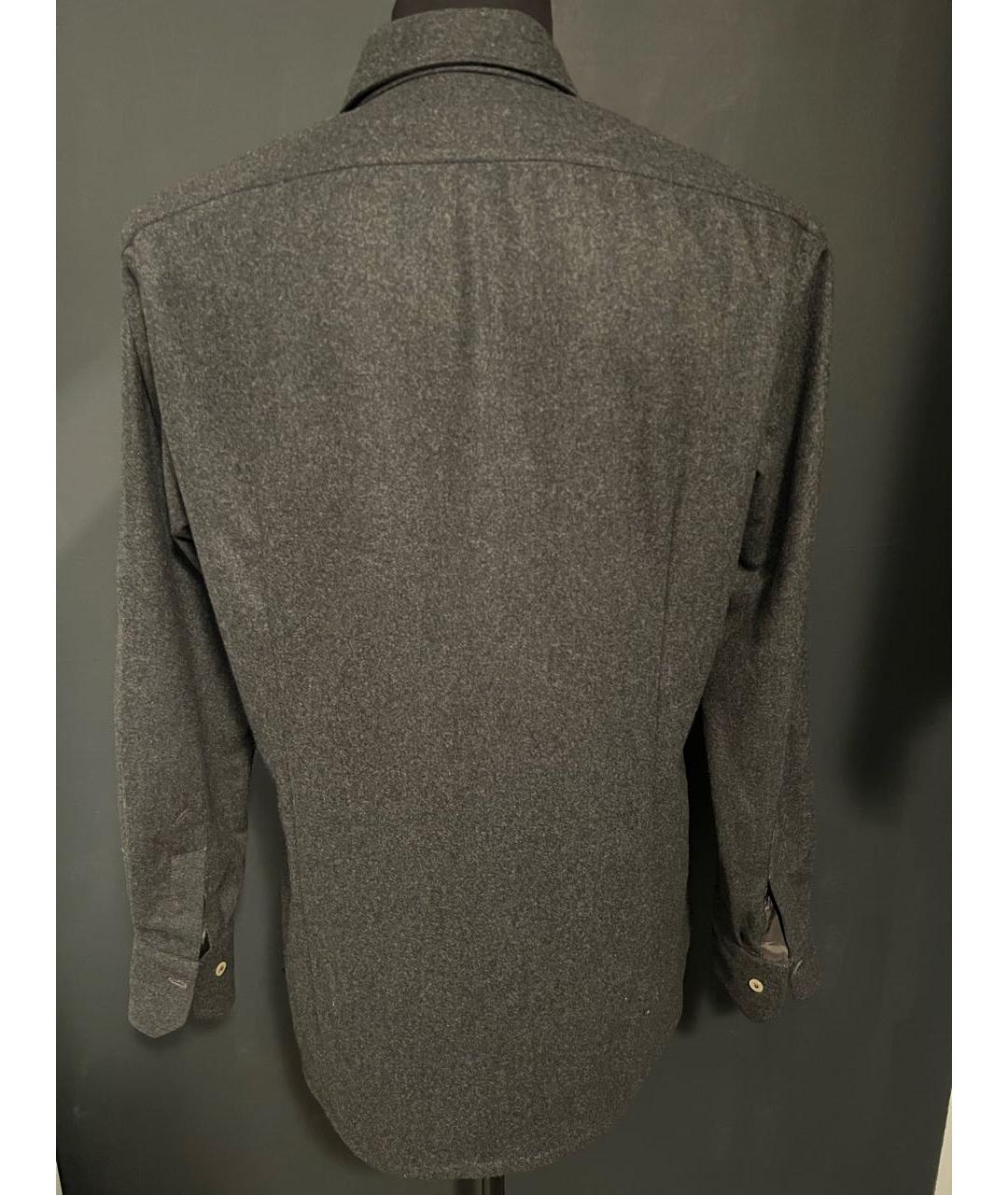KITON Серая шерстяная кэжуал рубашка, фото 2
