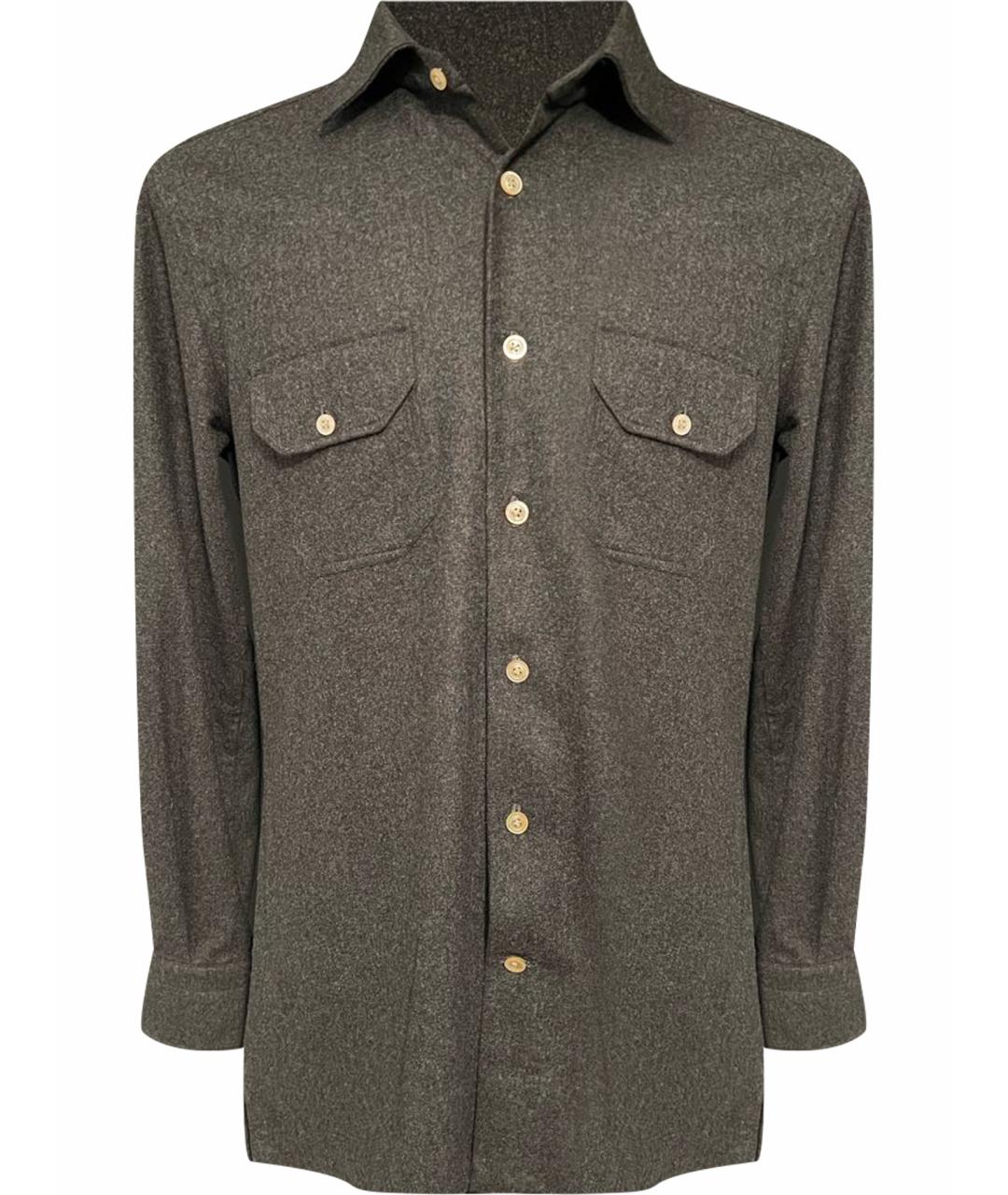 KITON Серая шерстяная кэжуал рубашка, фото 1