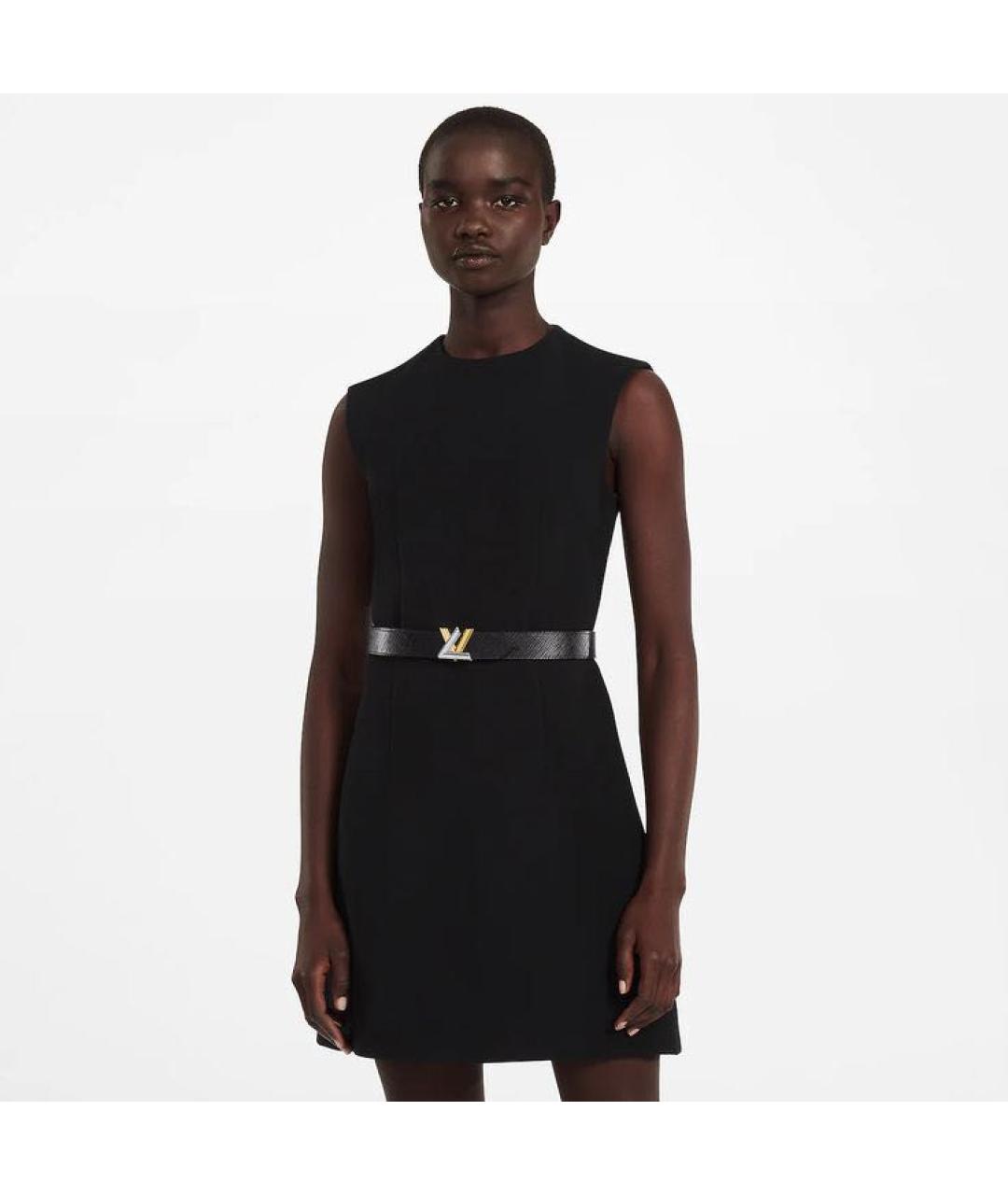 LOUIS VUITTON Черный кожаный ремень, фото 4