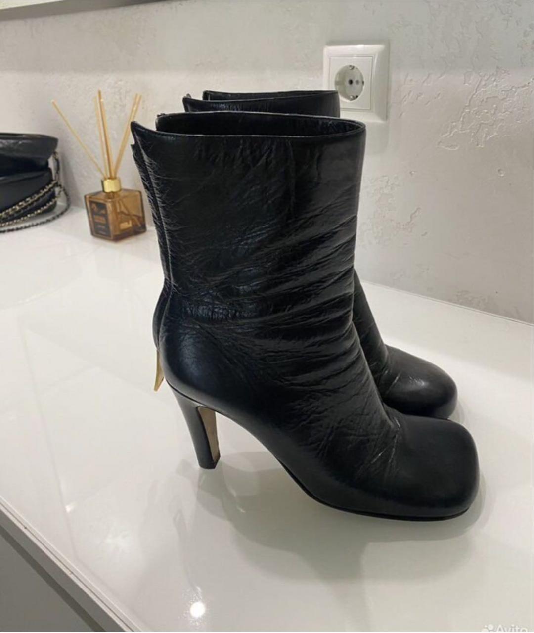 BOTTEGA VENETA Черные кожаные ботильоны, фото 3