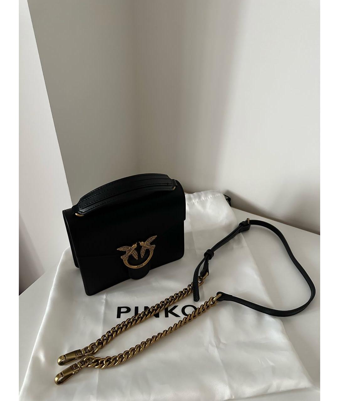 PINKO Черная кожаная сумка через плечо, фото 3