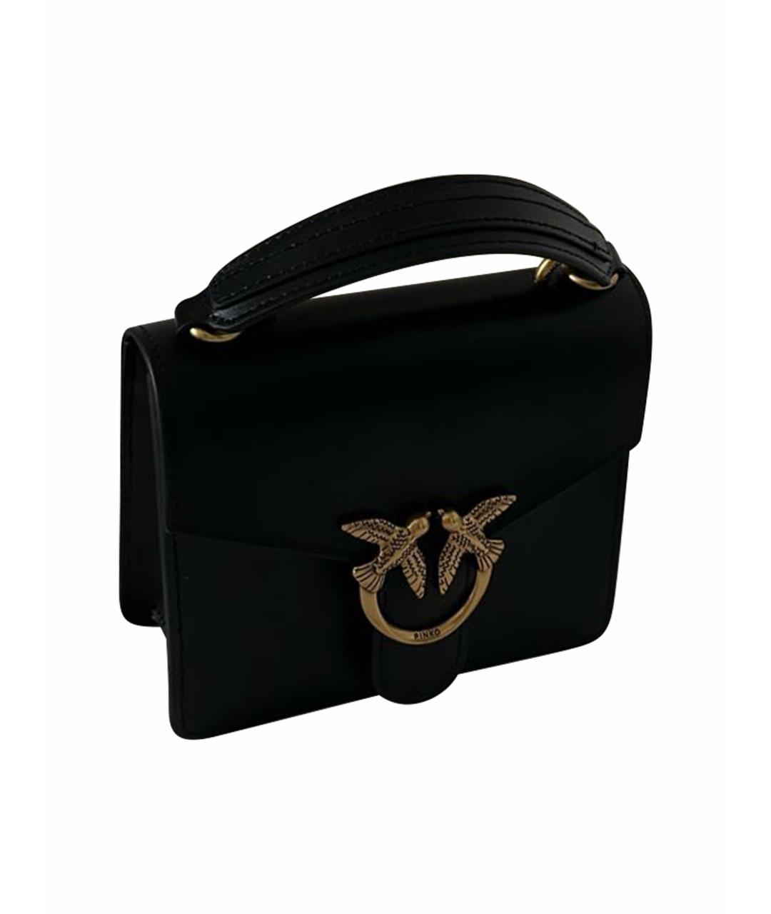 PINKO Черная кожаная сумка через плечо, фото 1