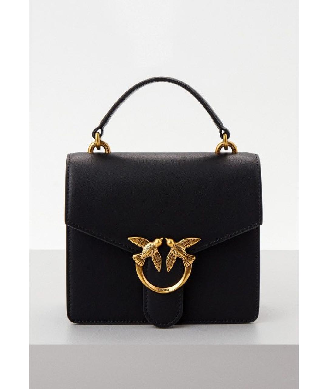 PINKO Черная кожаная сумка через плечо, фото 6