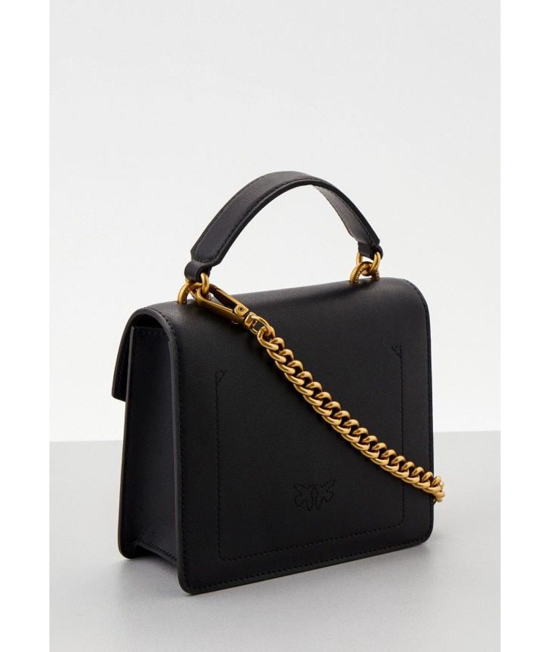 PINKO Черная кожаная сумка через плечо, фото 7