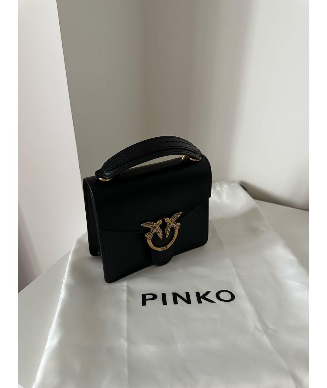 PINKO Черная кожаная сумка через плечо, фото 8