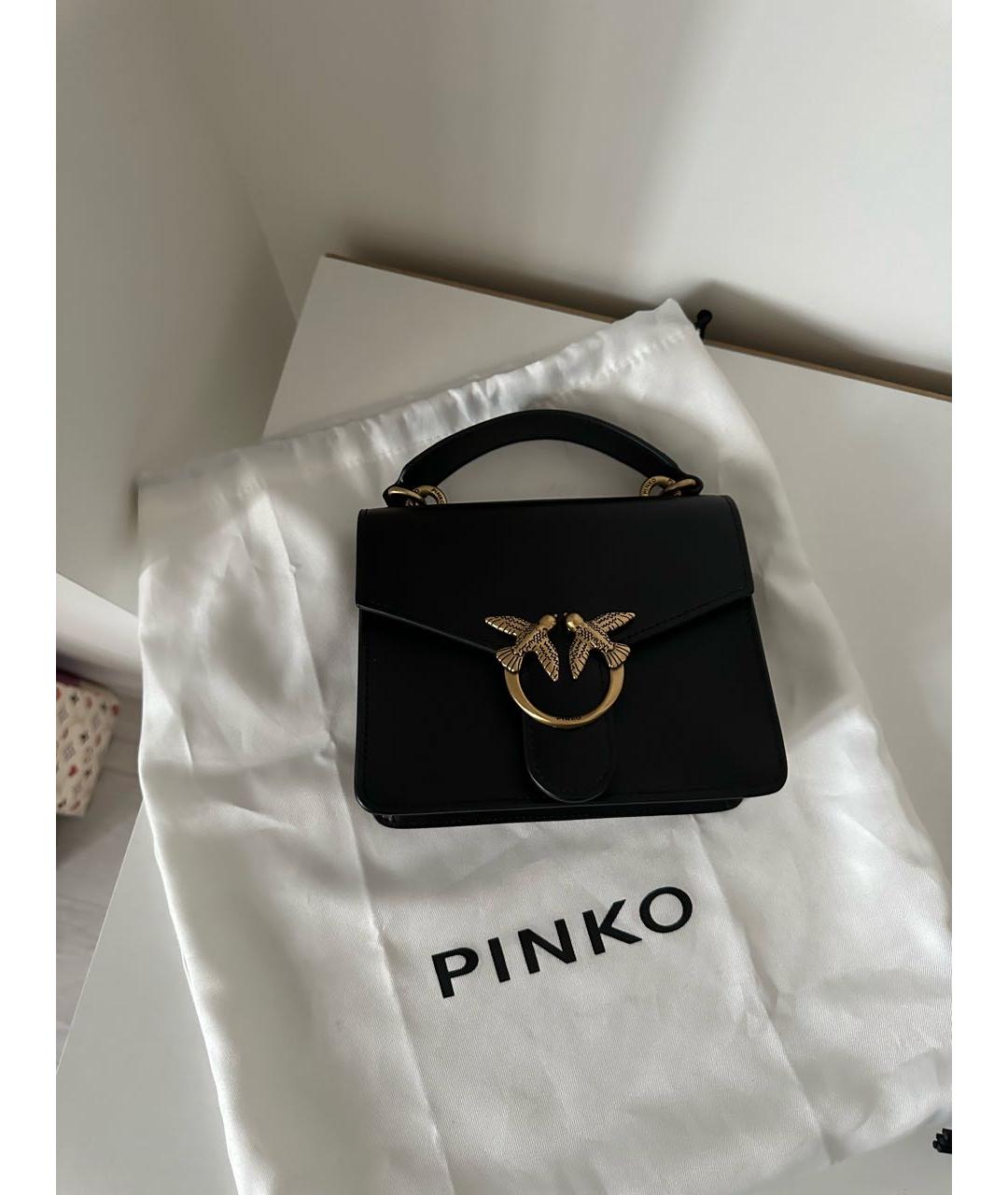 PINKO Черная кожаная сумка через плечо, фото 2