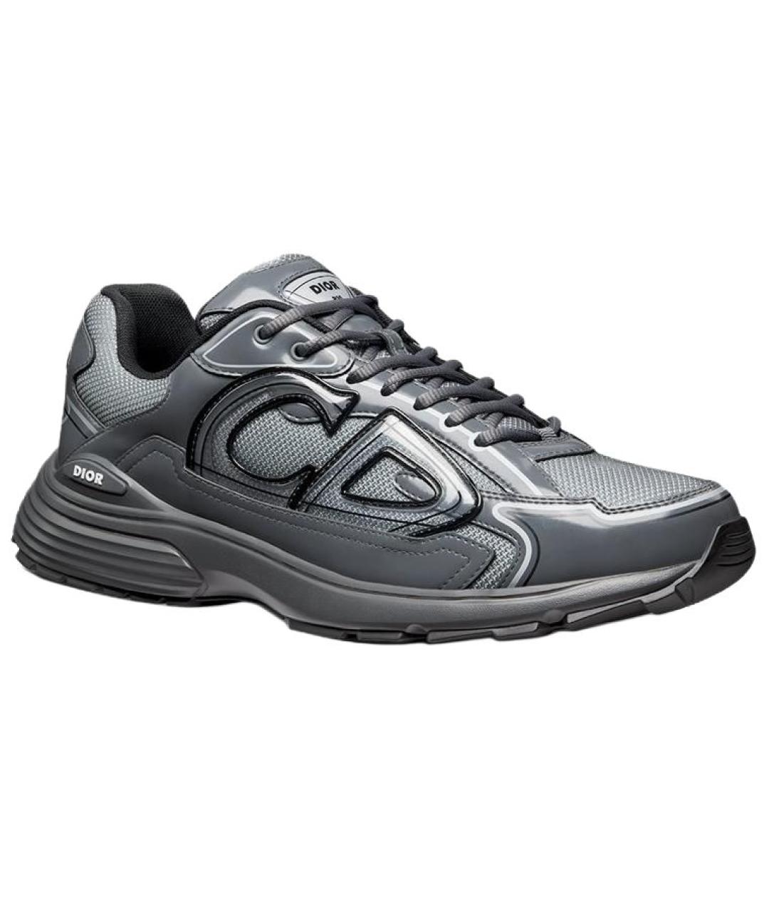 CHRISTIAN DIOR Серые текстильные низкие кроссовки / кеды, фото 3