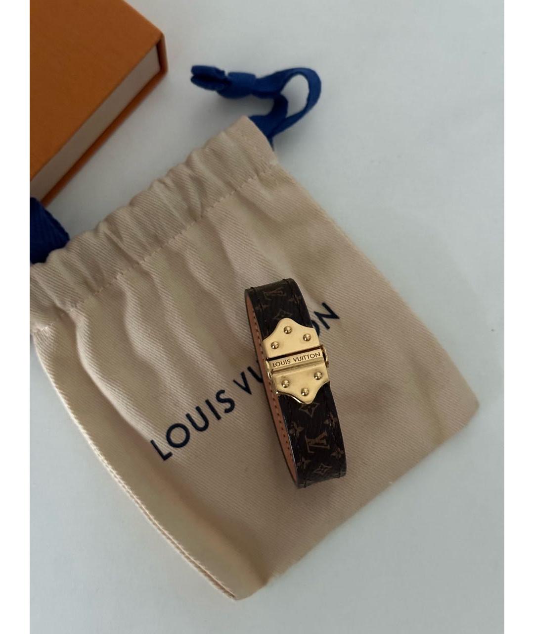 LOUIS VUITTON Коричневый позолоченный браслет, фото 2