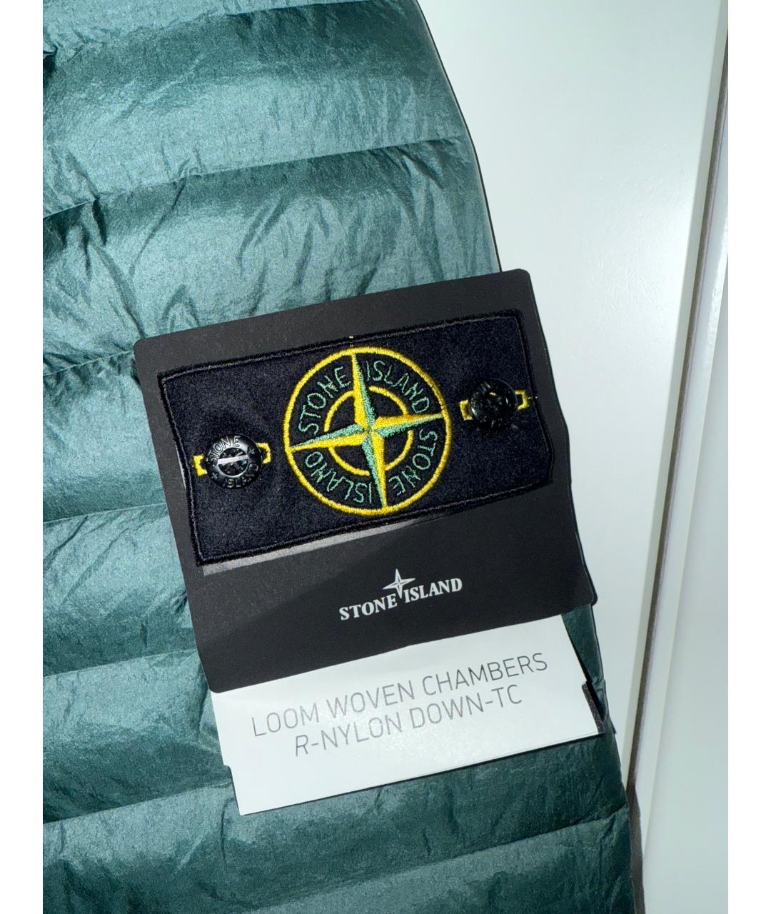 STONE ISLAND Зеленый пуховик, фото 4