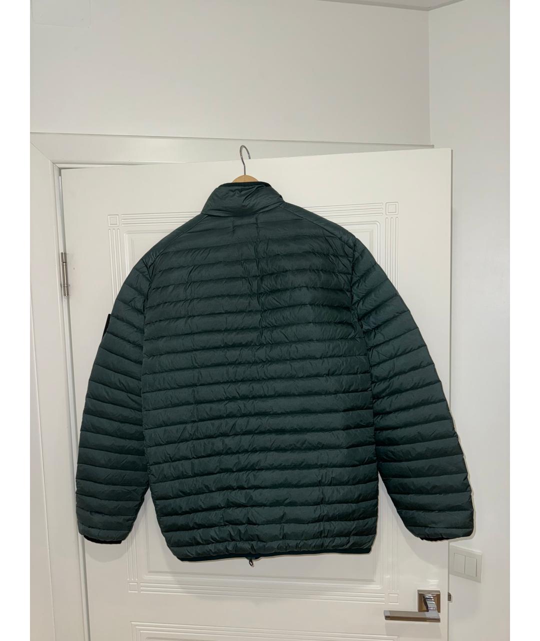 STONE ISLAND Зеленый пуховик, фото 2