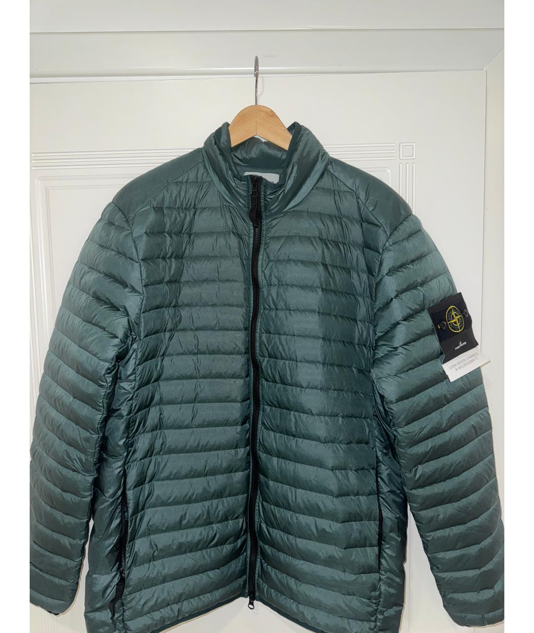 STONE ISLAND Зеленый пуховик, фото 5