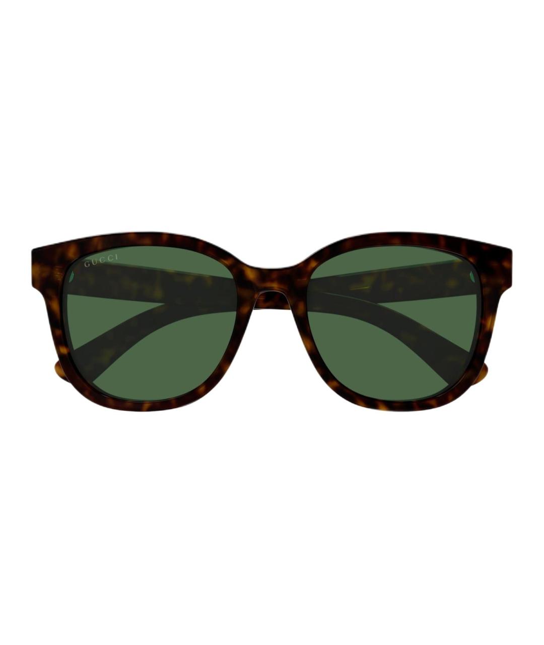 GUCCI Коричневые пластиковые солнцезащитные очки, фото 2