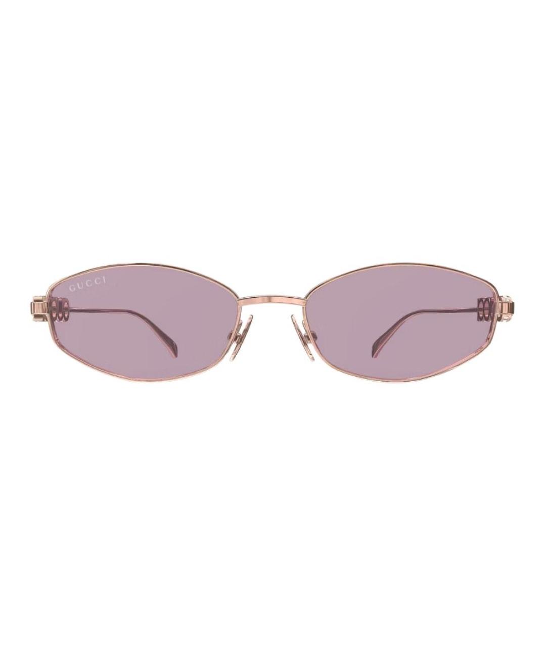 GUCCI Золотые металлические солнцезащитные очки, фото 2