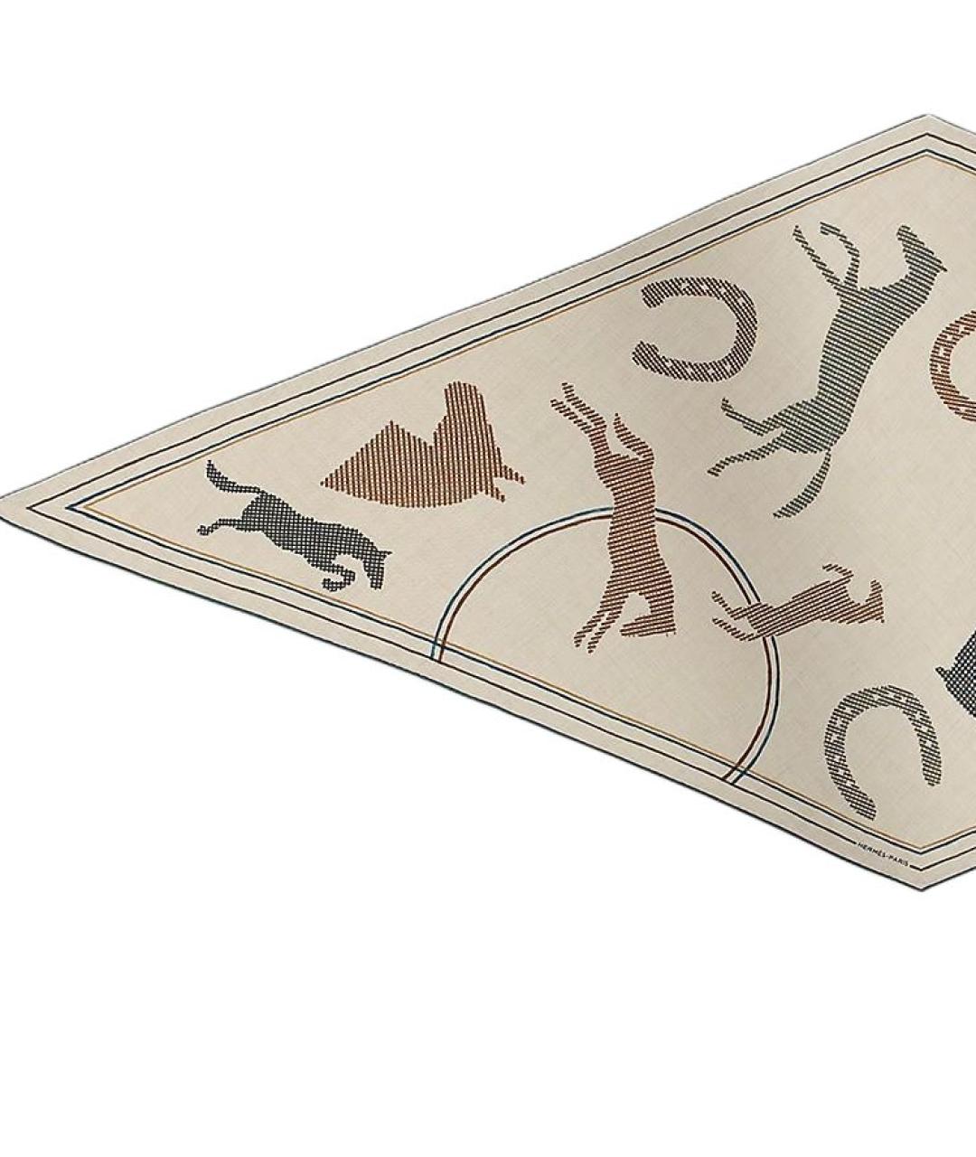 HERMES Бежевый кашемировый шарф, фото 2