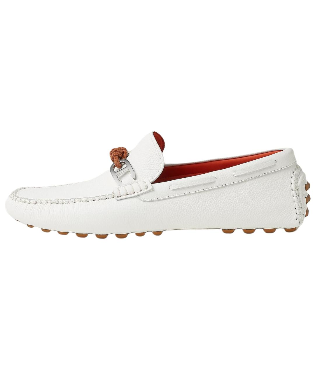 HERMES Белые кожаные лоферы, фото 2