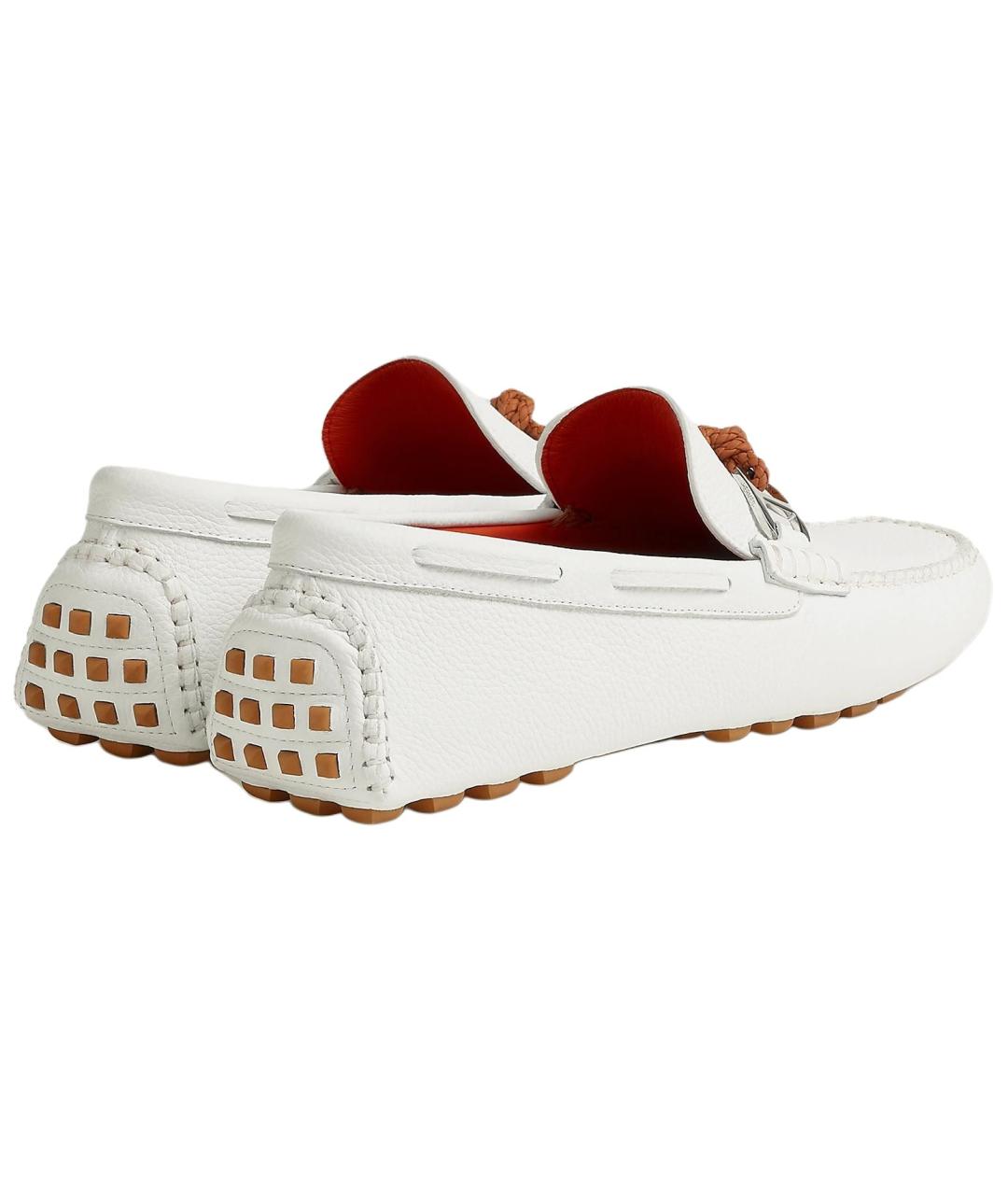 HERMES Белые кожаные лоферы, фото 4