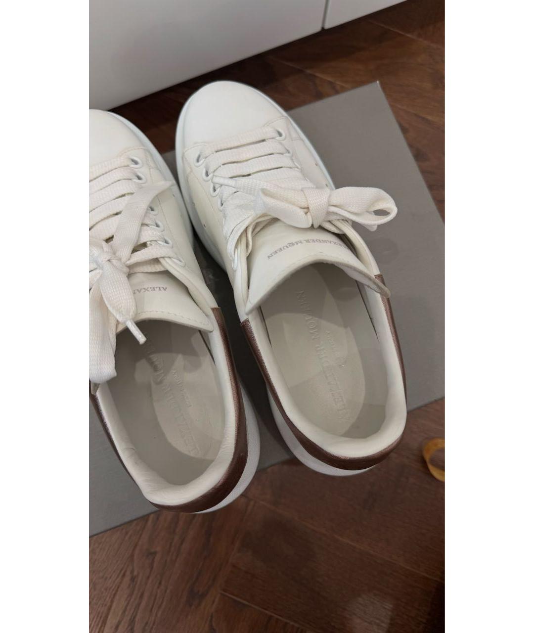 ALEXANDER MCQUEEN Белые кожаные кеды, фото 7