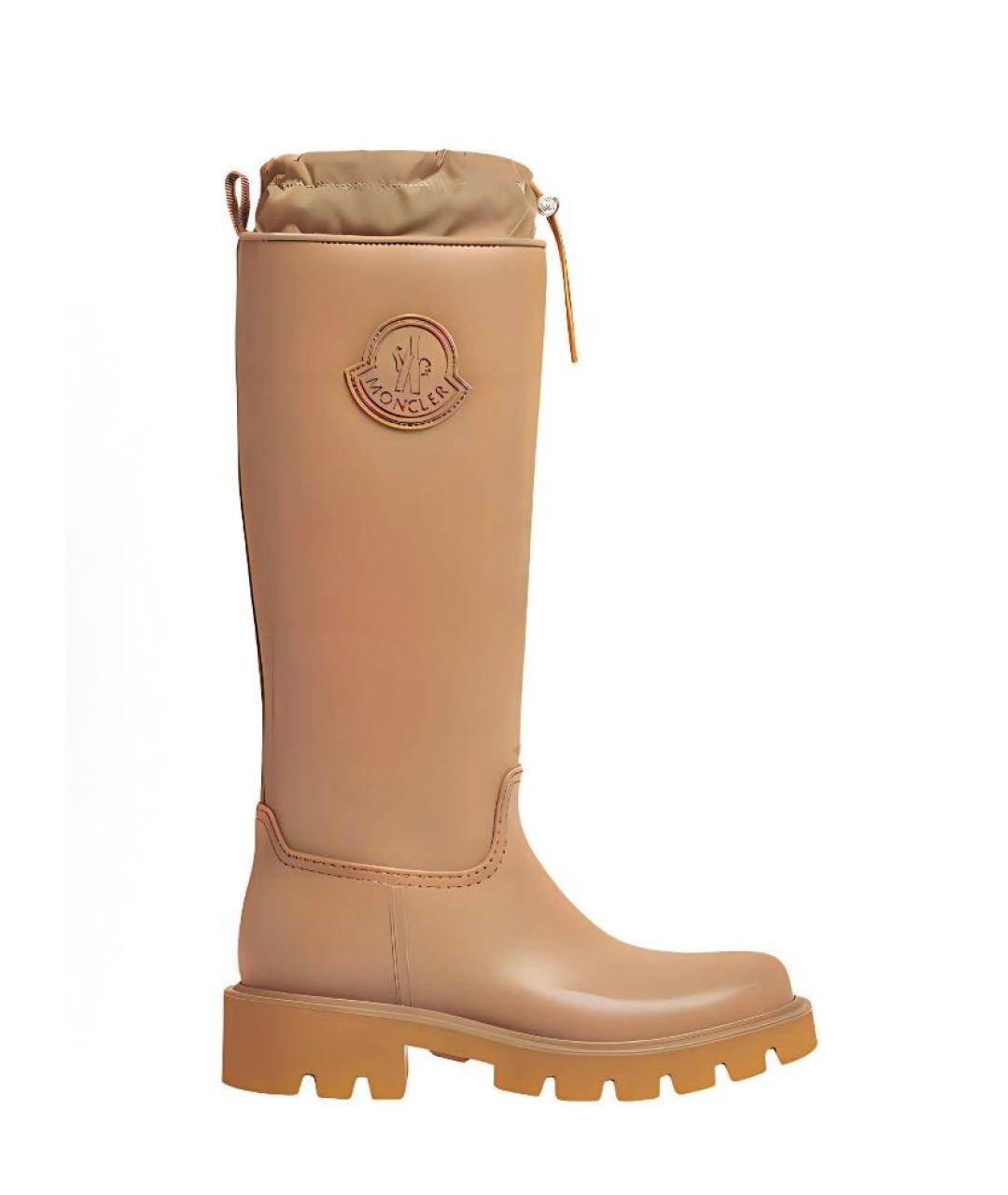 MONCLER Бежевые резиновые сапоги, фото 2