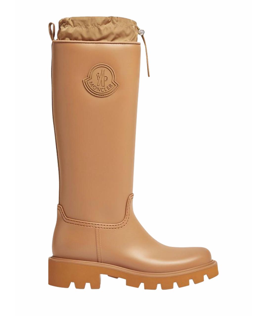 MONCLER Бежевые резиновые сапоги, фото 1