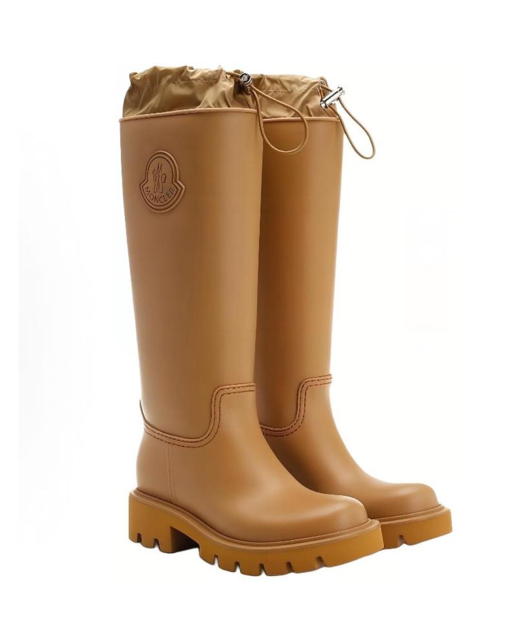 MONCLER Бежевые резиновые сапоги, фото 4