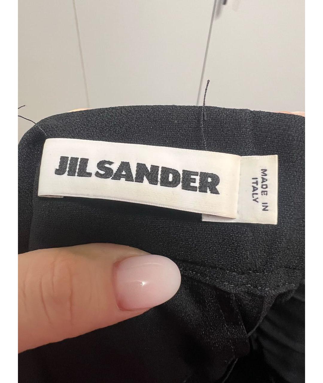 JIL SANDER Черные ацетатные прямые брюки, фото 3