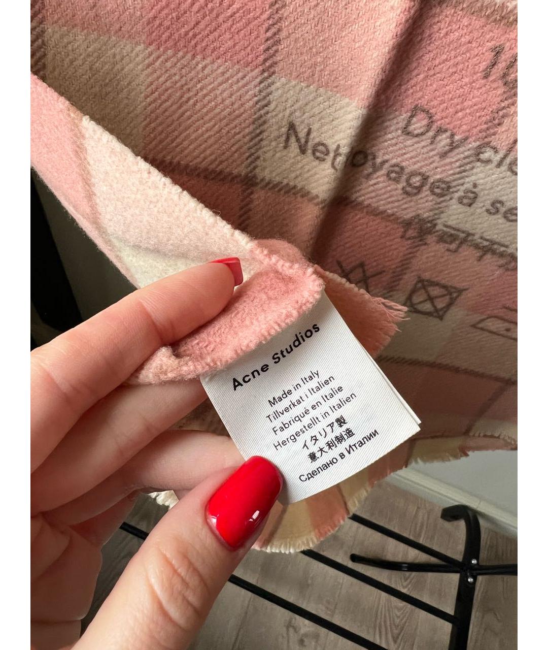 ACNE STUDIOS Коралловый шерстяной шарф, фото 2