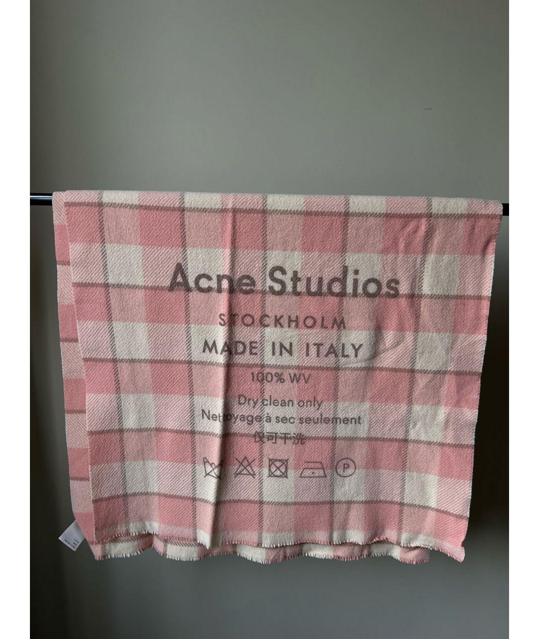 ACNE STUDIOS Коралловый шерстяной шарф, фото 5