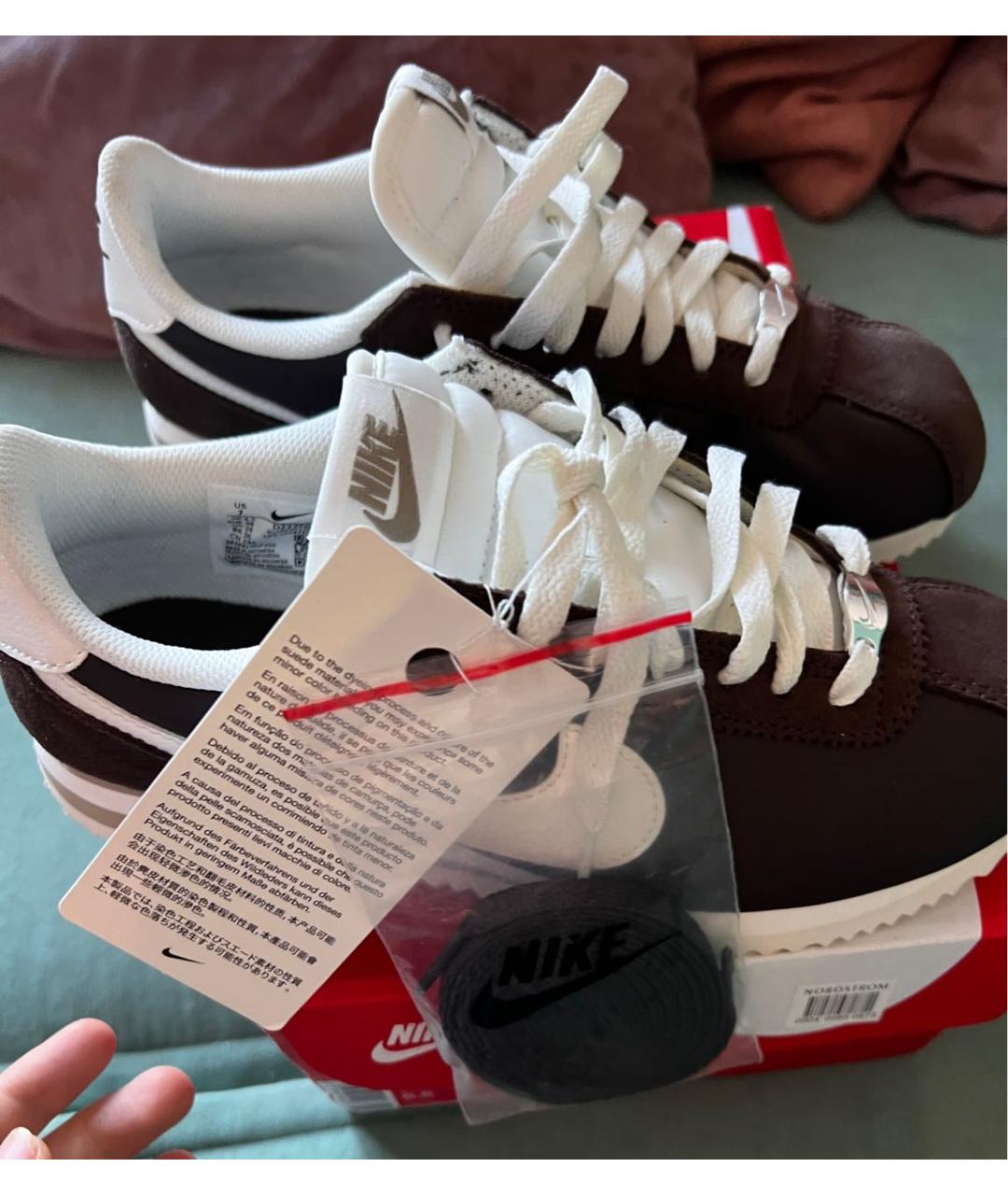 NIKE Коричневые замшевые кроссовки, фото 5