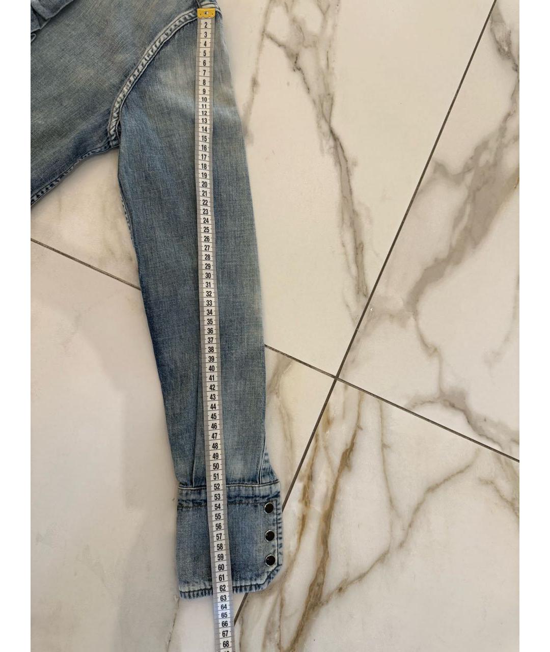 SAINT LAURENT Синяя хлопковая рубашка, фото 6