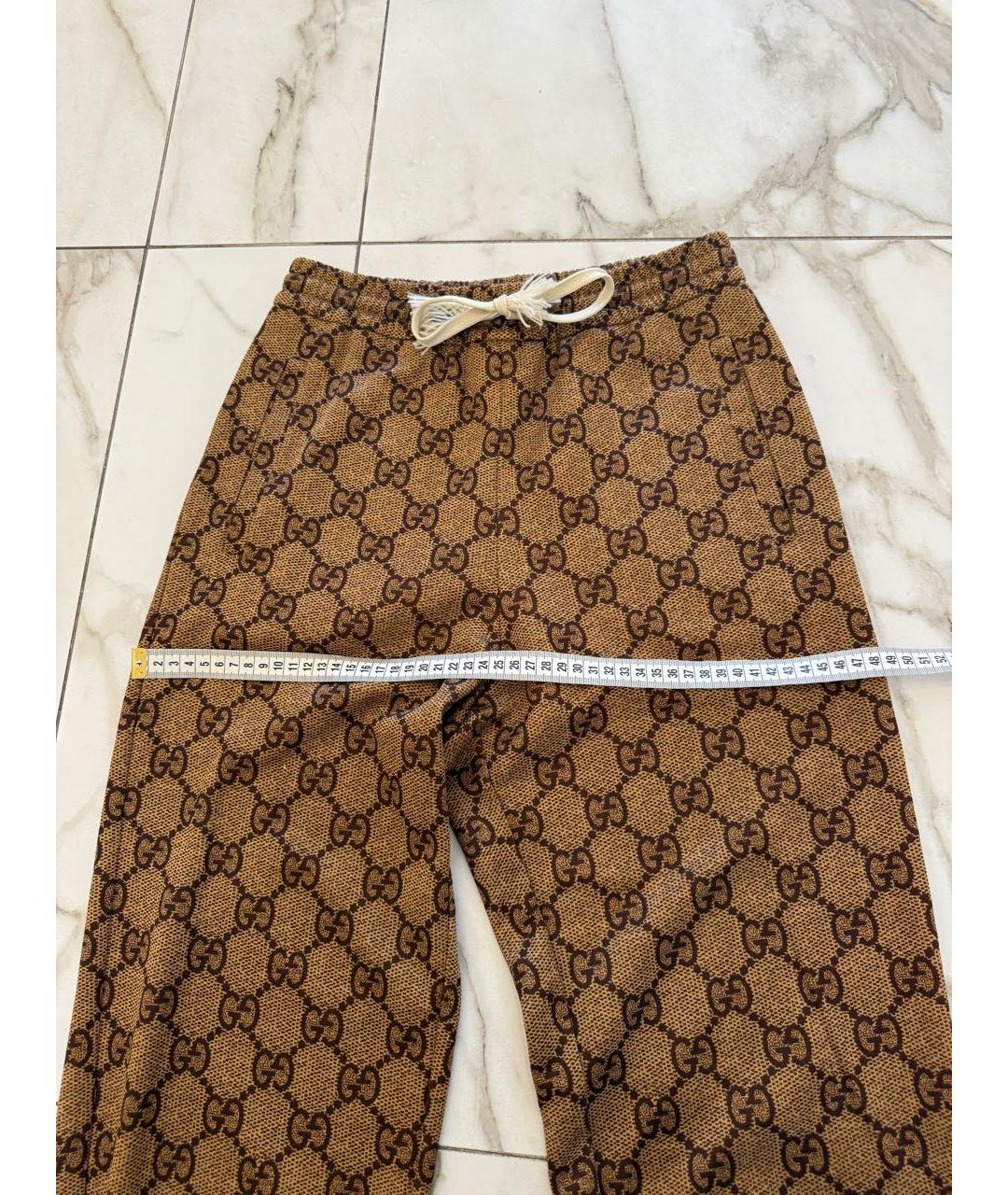GUCCI Коричневые полиэстеровые спортивные брюки и шорты, фото 5