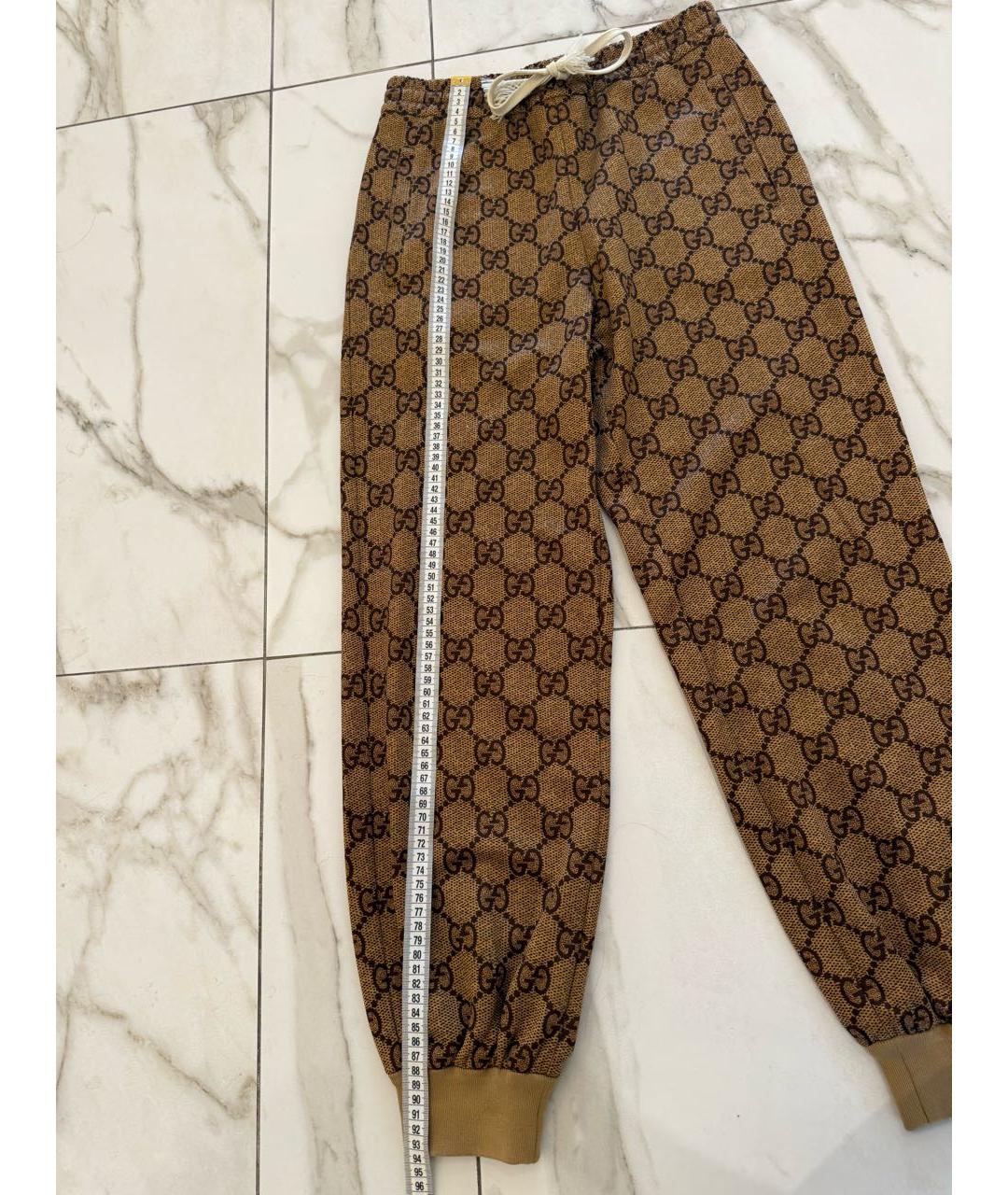 GUCCI Коричневые полиэстеровые спортивные брюки и шорты, фото 4