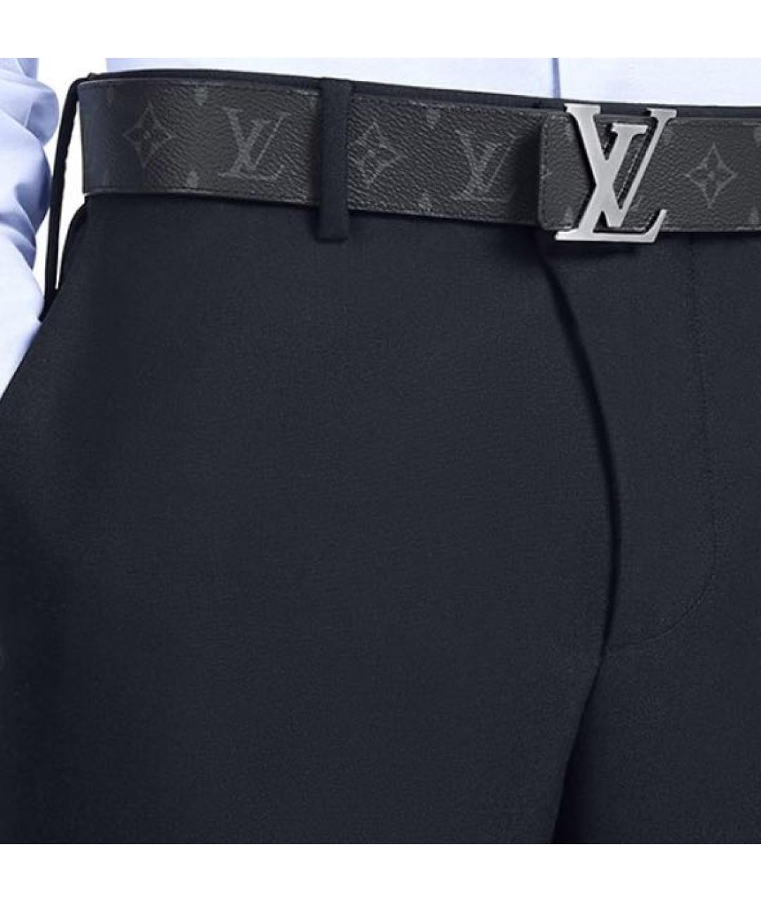 LOUIS VUITTON Антрацитовый кожаный ремень, фото 4