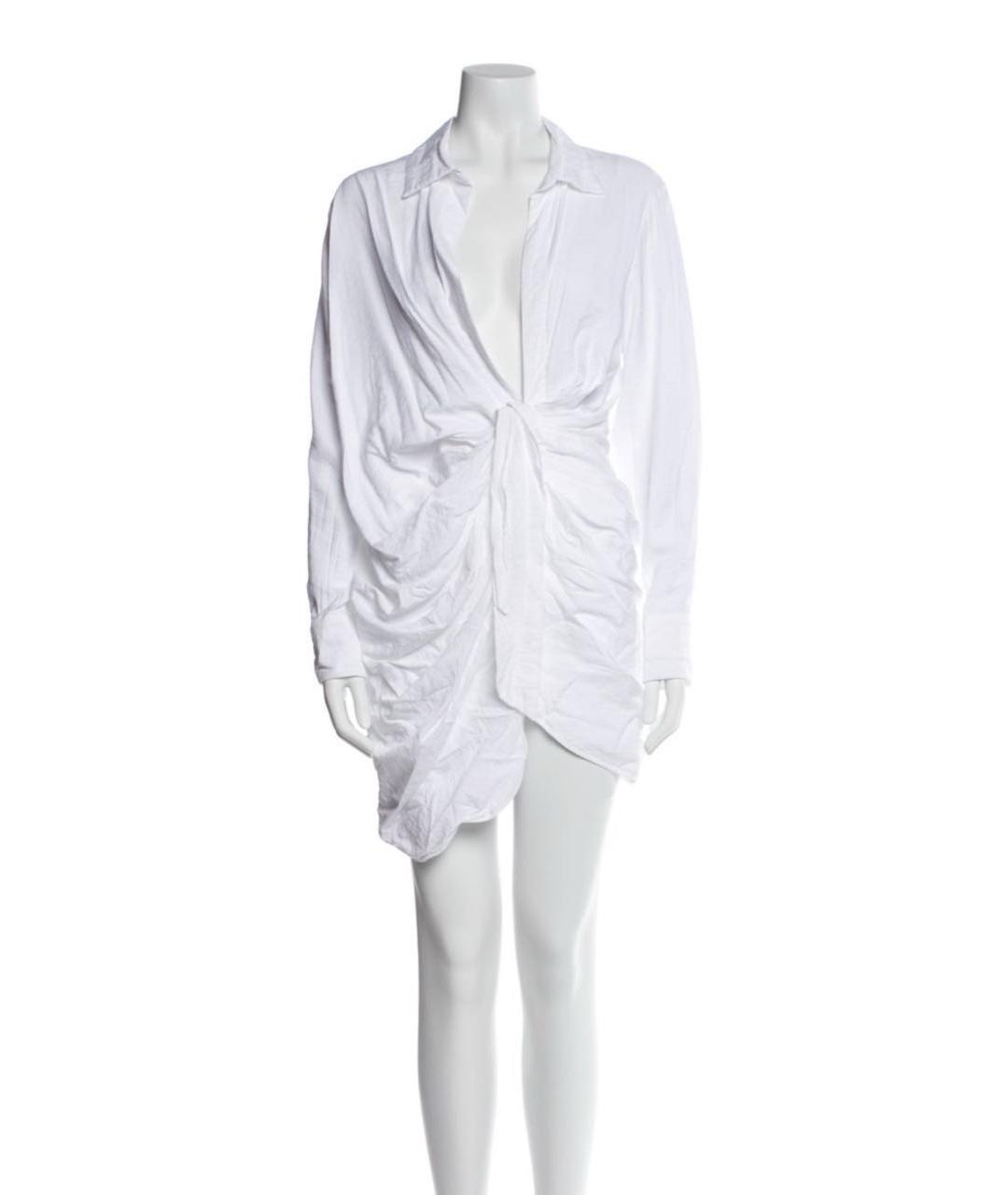 JACQUEMUS Белое вискозное платье, фото 3