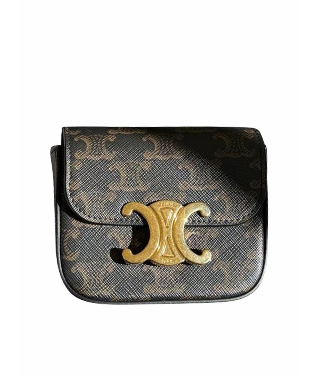 CELINE Коричневая кожаная сумка через плечо, фото 1