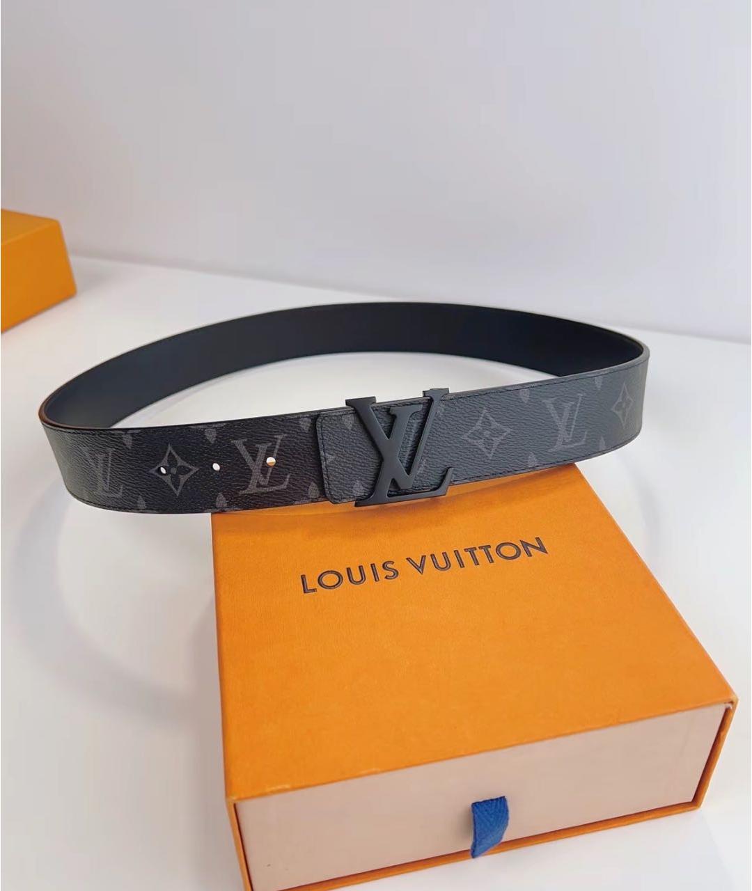 LOUIS VUITTON Черный кожаный ремень, фото 5