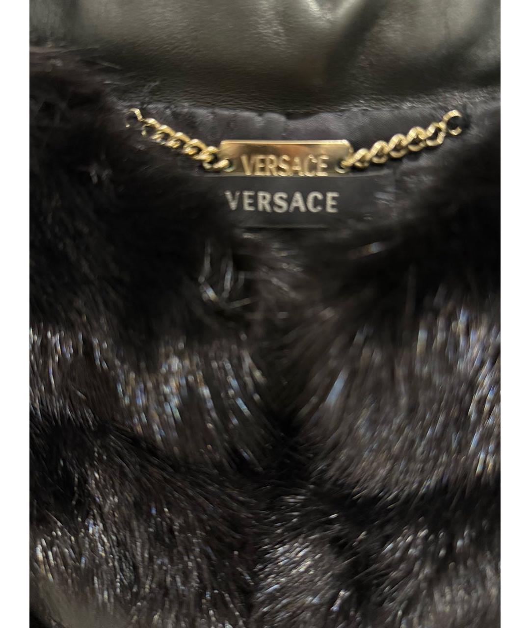 VERSACE Черная меховая шуба, фото 2