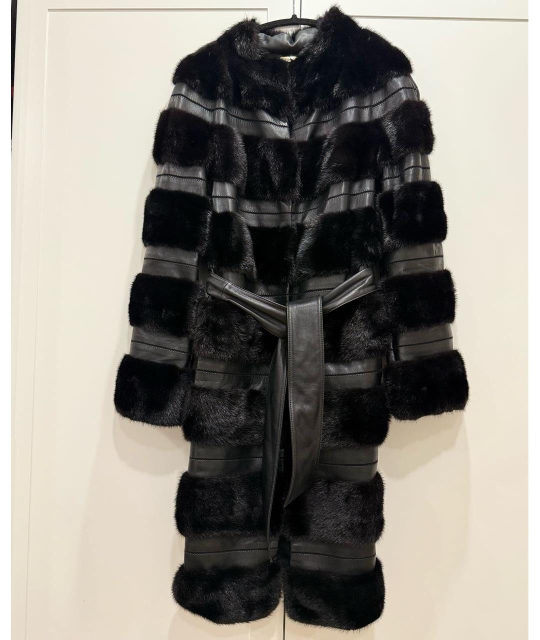 VERSACE Черная меховая шуба, фото 3