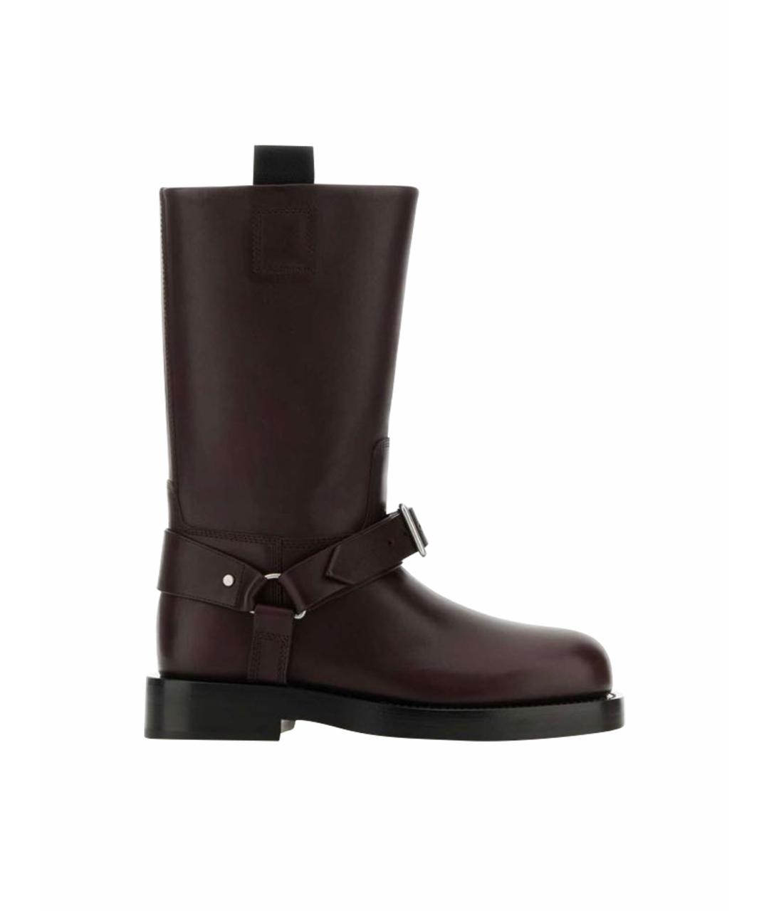 BURBERRY Бордовые кожаные сапоги, фото 1
