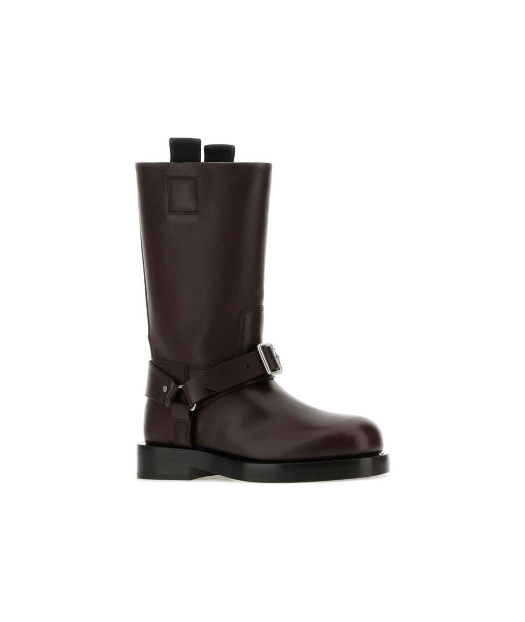 BURBERRY Бордовые кожаные сапоги, фото 4