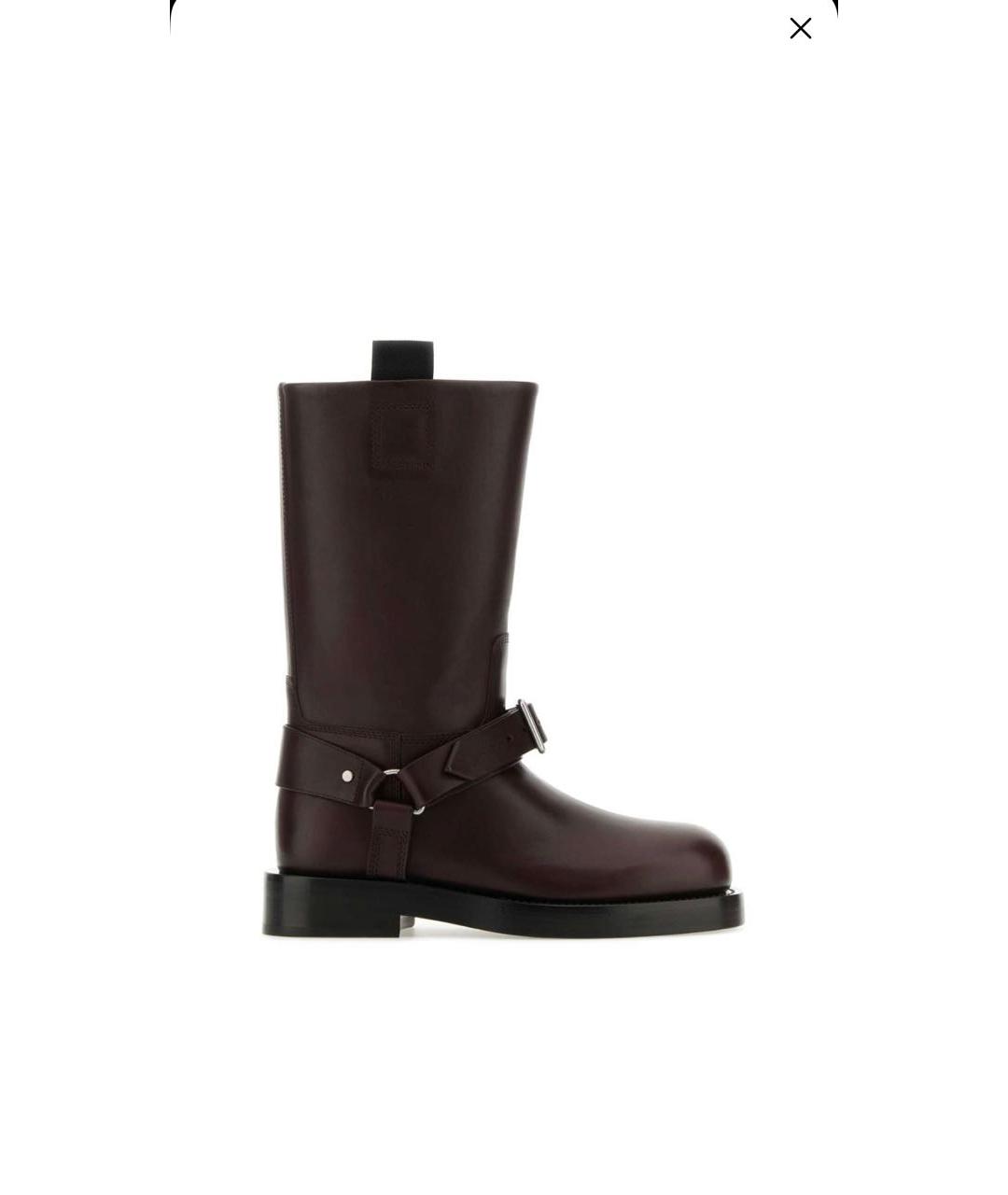 BURBERRY Бордовые кожаные сапоги, фото 5