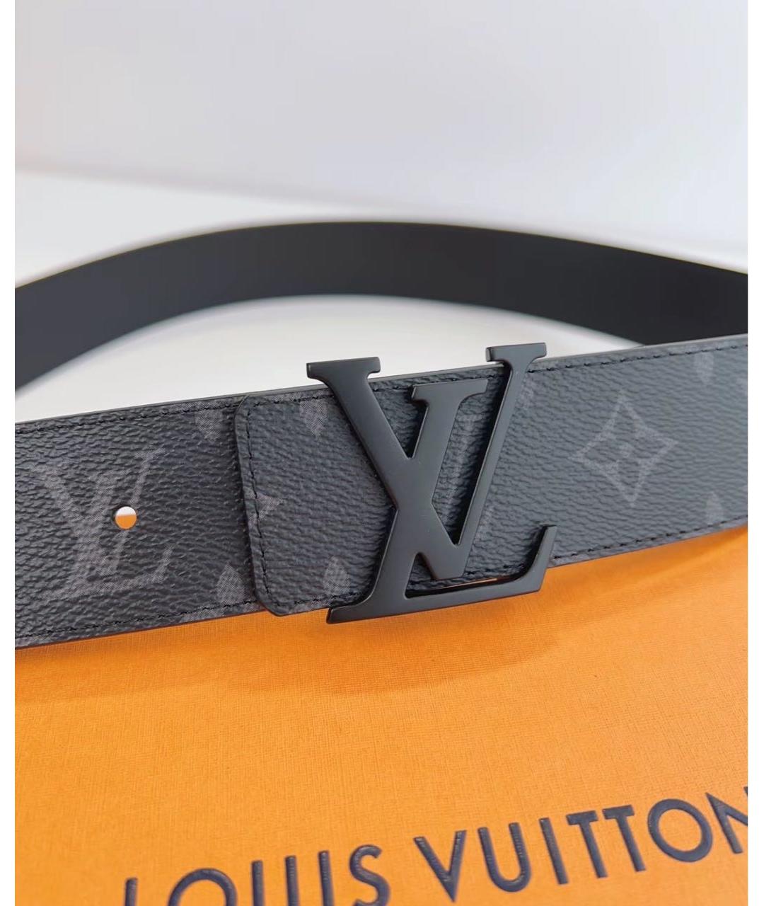 LOUIS VUITTON Черный кожаный ремень, фото 6
