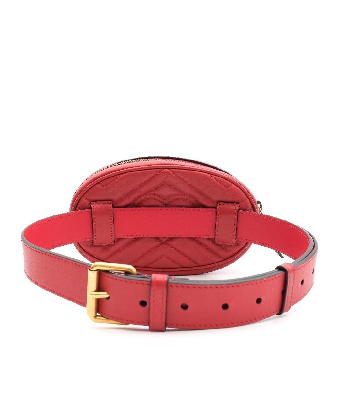 GUCCI Красная кожаная поясная сумка, фото 4