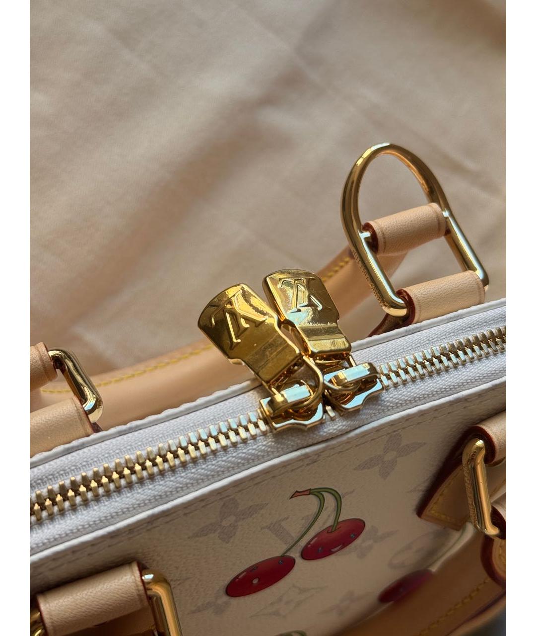 LOUIS VUITTON Белая кожаная сумка через плечо, фото 6